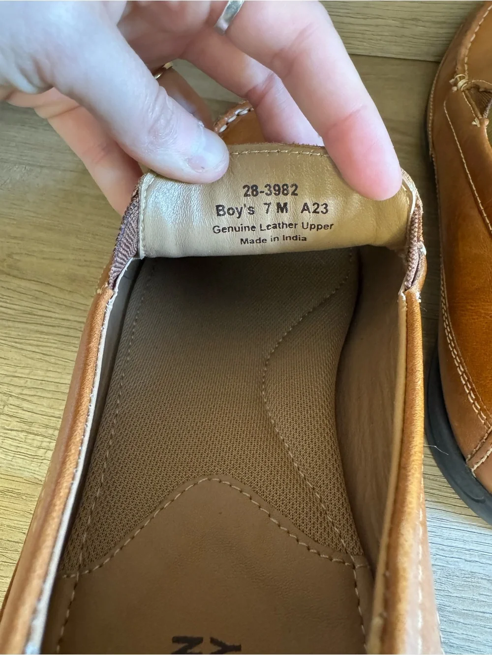 Johnston & Murphy Locklin Tan Full Leather Loafers Shoes Boys 7M